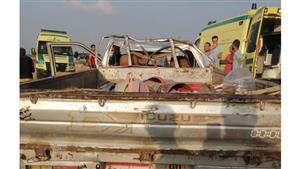 إصابة 9 أشخاص في انقلاب ميكروباص بطريق الفيوم 