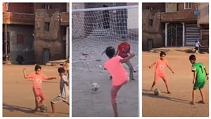 "بتلعب أحسن من صلاح".. "ملك" موهبة كروية تنافس الأولاد فى شوارع الشرقية - صور 