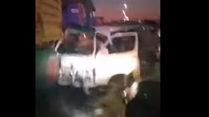 تصادم مروع بالمعادي.. تريلا تُطيح بميكروباص وتغلق الدائري