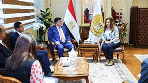 منال عوض تبحث مع وفد مؤسسة رجال الأعمال المصريين الصينيين فرص التعاون