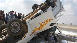 إصابة 7 عمال في حادث انقلاب سيارة ربع نقل بالإسماعيلية   