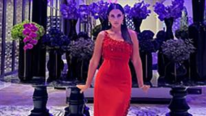 بالصور..  درة تتألق بفستان أحمر في أحدث جلسة تصوير