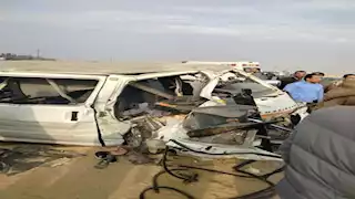 مصرع ربة منزل وإصابة 3 آخرين فى حادث انقلاب ميكروباص بالمنيا 