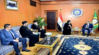  وفد من الكنيسة يزور محافظ الدقهلية للتهنئة بذكرى انتصارات أكتوبر 
