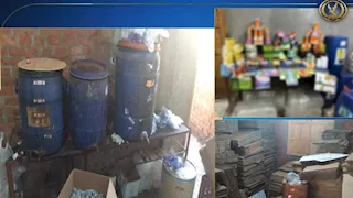 ضبط مصنع سري لإنتاج مستحضرات طبية مجهولة المصدر بالمنوفية