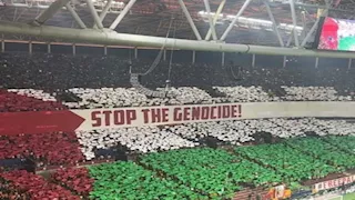 "لا تغيب".. جماهير جالاتا سراي تدعم فلسطين خلال مباراة فريقها بدوري الأبطال