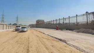 بالفيديو.. أعمال توسعة ورصف طريق ترعة فهمي بمركز منشأة القناطر 