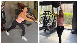 دينا فؤاد تؤدي تمارين رياضية شاقة داخل الجيم..والجمهور يعلق (صور وفيديو)