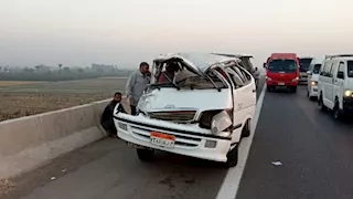 إصابة 9 أشخاص في حادث تصادم على الطريق الحر بالقليوبية 