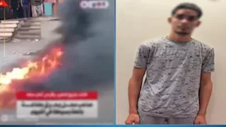  فيديو مثير| صاحب محل يشعل النار أمام مكتبته لمنع "زوجة والده" من البيع بالشارع