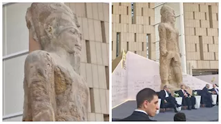 أحدث صور تمثال رمسيس الثاني من داخل المتحف المصري الكبير قبل الافتتاح