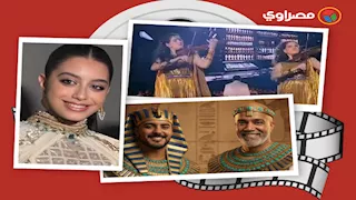 حدث بالفن| سليمان عيد بالزي الفرعوني وحفيدتا عبدالرحمن أبوزهرة تشاركان بافتتاح المتحف الكبير