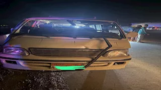 إصابة 7 أشخاص في حادث تصادم ميكروباص بحاجز خرساني على طريق السخنة 