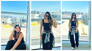 سارة سلامة توثق رحلتها للخارج بجلسة تصوير مميزة داخل المطار