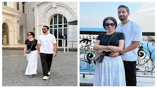 "من كتب الكتاب لشهر العسل".. صور رومانسية جمعت مي عز الدين وأحمد تيمور 