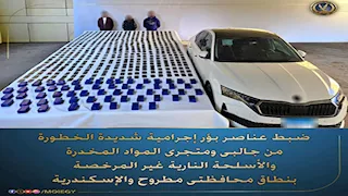 الداخلية تضبط شبكة مخدرات وأسلحة خطيرة بمطروح والإسكندرية