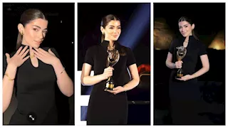 ليلى زاهر تحتفل بجائزة أفضل ممثلة شابة.. وهشام جمال يعلق: "مبروك لأجمل بنوته"