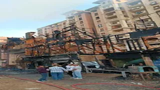 السيطرة على حريق إستوديو مصر  وتفحم لوكيشن "الكينج" (صور)