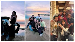 هاجر السراج في رحلة سفاري مع زوجها والأصدقاء