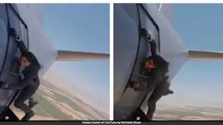 "قلدت توم كروز".. يوتيوبر أمريكية تعلق نفسها على متن طائرة في الجو (فيديو)