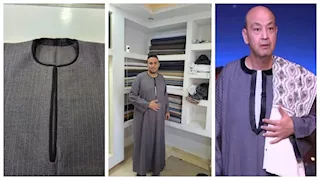 مصمم جلباب عمرو أديب يكشف لـ مصراوي تكلفة الجلابية بالصديري والشال