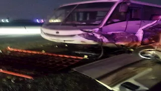 11 مصابا في حادث تصادم مروع بطريق كفر شكر الجديد