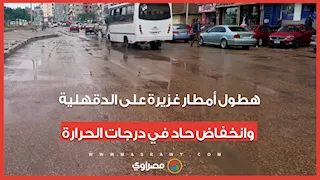 هطول أمطار غزيرة على الدقهلية وانخفاض حاد في درجات الحرارة