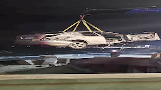 "العربية طارت وسقطت على الشاطئ".. فيديو يحبس الأنفاس لحادث كورنيش الإسكندرية