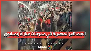 الجماهير المصرية في مدرجات مباراة زيمبابوي