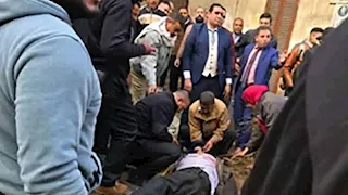 أثناء اقتلاعها.. إصابة سائق سقطت على سيارته شجرة بالبحيرة (صور)