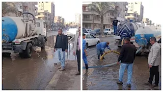 كسر مفاجئ في ماسورة مياه رئيسية يعطل حركة المرور في بني سويف 