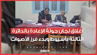 إغلاق لجان جولة الإعادة بالدائرة الثالثة بأسيوط وبدء فرز الأصوات