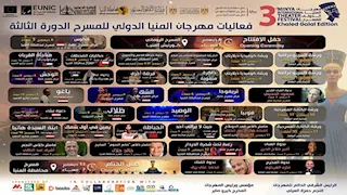 ننشر جدول فعاليات الدورة الثالثة لمهرجان المنيا الدولي للمسرح 