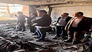 قرار عاجل من النيابة الإدارية بشأن حريق سوق المنصورة | صور