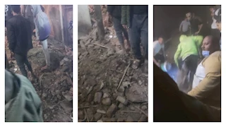 انهيار منزل من 3 طوابق بسوهاج- صور 