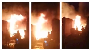 إنقاذ قرية بناويط بسوهاج من كارثة حريق في مخزن كرتون (صور)  