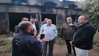 نائب رئيس جامعة الأزهر يتفقد موقع حريق محول كهرباء مدينة الطالبات بأسيوط -صور