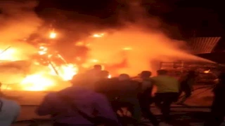 5 مصابين في حريق بمحل مشويات في المنيا (صور)