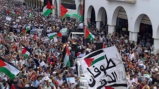 مسيرات بمدن مغربية عدة دعما لفلسطين ورفضا للتطبيع