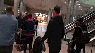 7 صور من استقبال بيراميدز بعثة الجيش الملكي في القاهرة