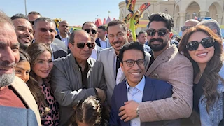 مصطفى شعبان يشارك صورا من احتفالية عيد الفطر بحضور الرئيس السيسي