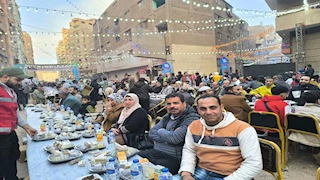 الآلاف يشاركون في أكبر مائدة إفطار بالبكري في شبرا الخيمة (صور)