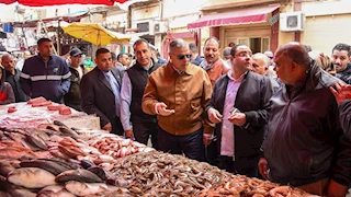 في جولة مفاجئة.. محافظ الإسكندرية يأمر بتحرير محاضر وإغلاق محال بسوق المنشية (صور)