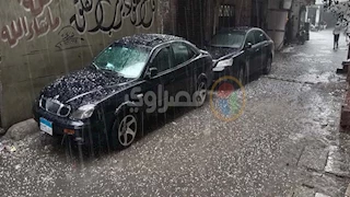 أمطار رعدية وكرات ثلجية تضرب القاهرة والجيزة