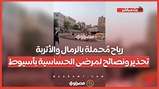 رياح مُحملة بالرمال والأتربة.. تحذير ونصائح لمرضى الحساسية بأسيوط