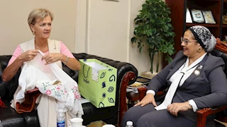 المستشارة أمل عمار تستقبل أنجلينا ايخهورست رئيسة بعثة الاتحاد الأوروبي