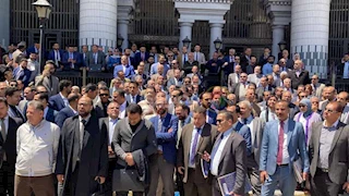 وقفة احتجاجية للمحامين بالإسكندرية اعتراضًا على زيادة الرسوم القضائية -صور