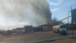 حريق في مصنع حديد وصلب بالسويس