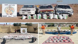 قوات حرس الحدود تحبط محاولات تهريب أسلحة وذخائر ومخدرات وهجرة غير شرعية