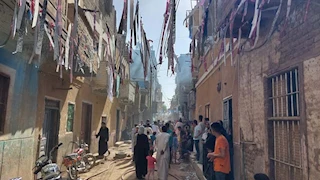 حريق هائل يلتهم محتويات منزلين بالأقصر